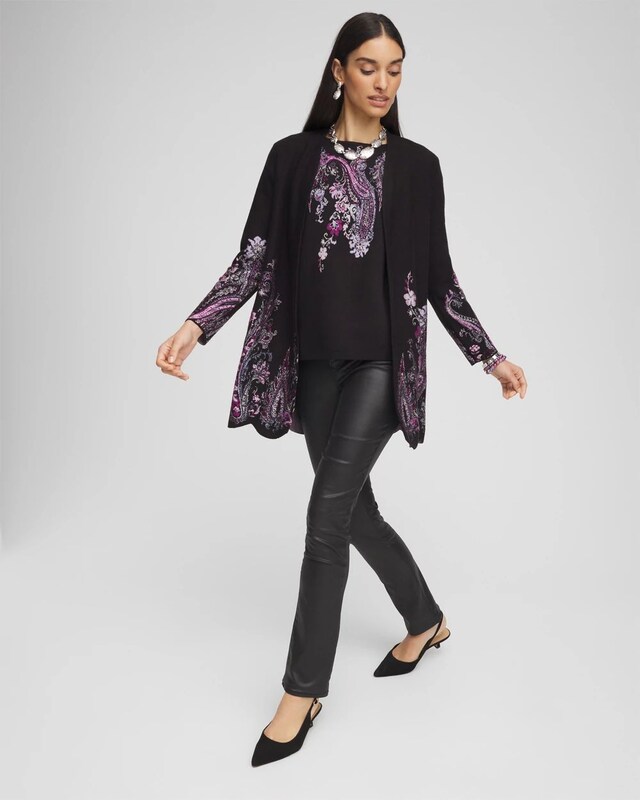 Jacquard Paisley Pullover Sweater - image 2
